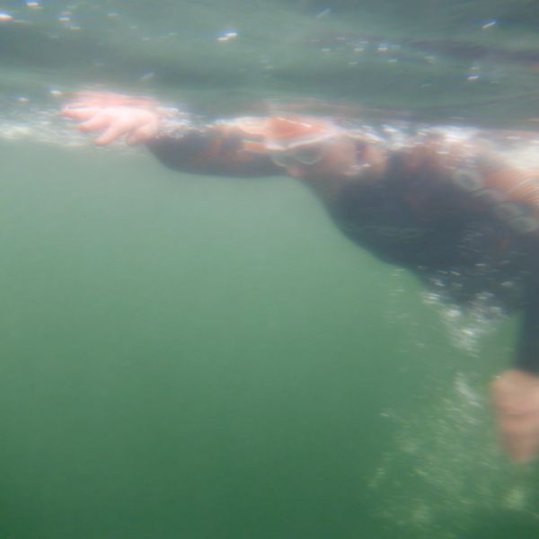Practising the front crawl catch in Crummock Water